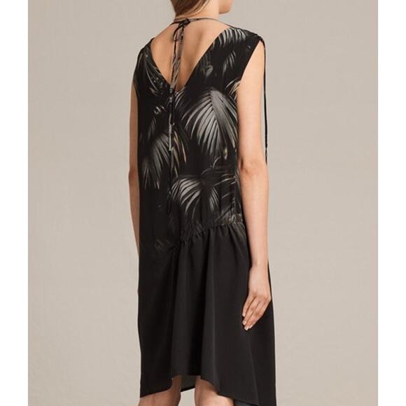 ALLSAINTS Rye Neluwa Silk Dress Tropical Palm Tree Print Size Small - Picture 2 of 8